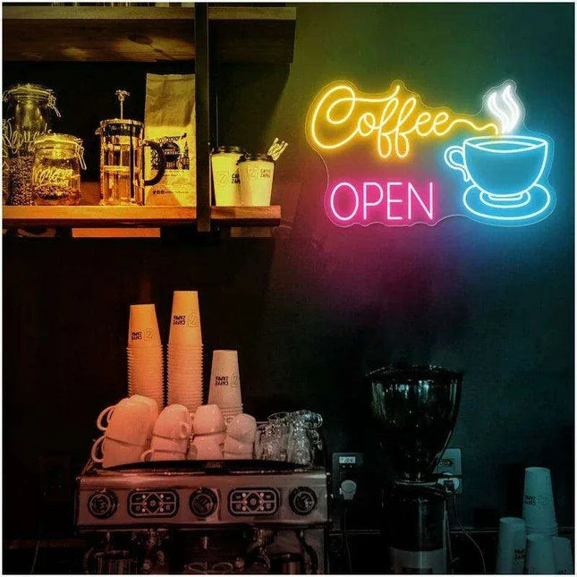 Customizable Neon Coffee Shop Sign: Brighten Your Space with Style