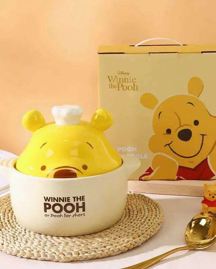 Charming Winnie the Pooh Ceramic Casserole for Gas Stove Cooking