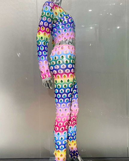 Sparkling Crystal Diamond Nightlife Glam Ensemble