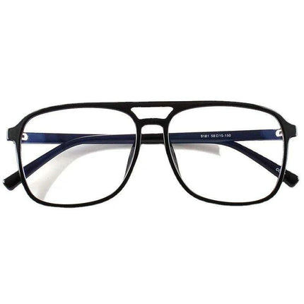Retro Oversized Black Glasses with Clear Frame - Lightweight TR90 Construction