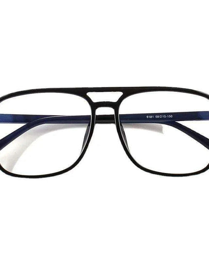 Retro Oversized Black Glasses with Clear Frame - Lightweight TR90 Construction