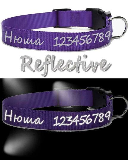 Personalized Nylon Dog ID Collar – Custom Name & Contact Info for Every Dog Breed