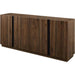 Sleek Contemporary Dark Walnut 4-Door Cutlery Storage Cabinet with Adjustable Shelves - Modern Design, 15.75" Deep x 70" Wide x 31" High, Free Shipping Included