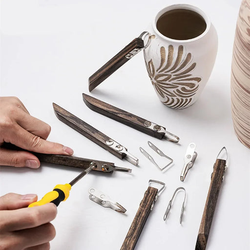 Essential Ceramic Artisan's Pottery Tool Set with Blade Variety