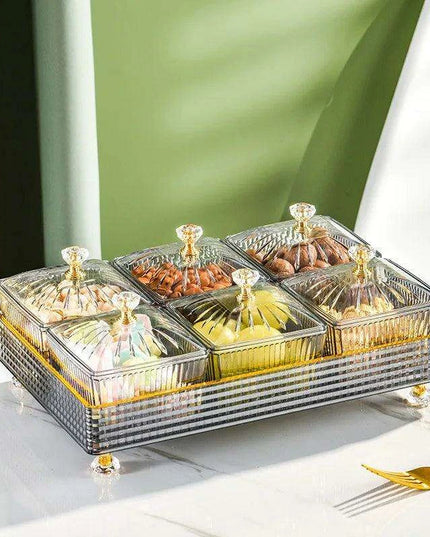 Chic Clear Nordic Snack Trays - Stylish 4/6 Compartment Bowls for Treats and Candies