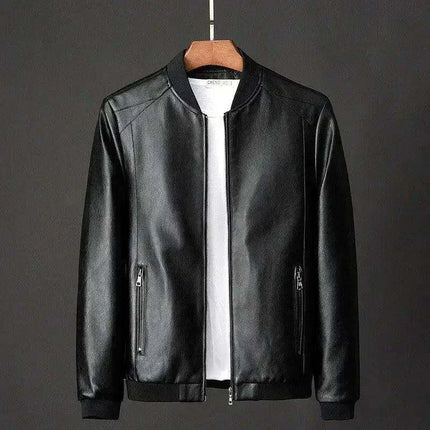 Korean Trendsetter Men's Slim Sheepskin Leather Jacket - Fashionable Fall Attire