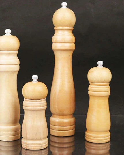 Adjustable Wooden Salt and Pepper Mill Set with Ceramic Rotor for Gourmet Seasoning