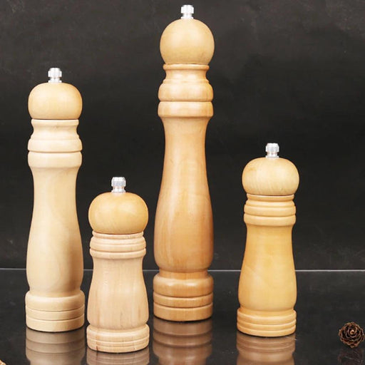 Adjustable Wooden Salt and Pepper Mill Set with Ceramic Rotor for Gourmet Seasoning