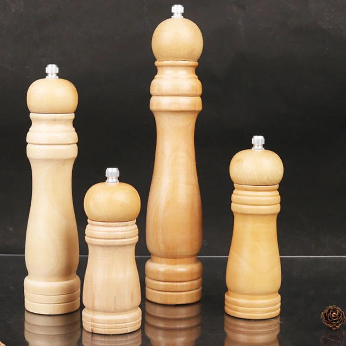 Adjustable Wooden Salt and Pepper Mill Set with Ceramic Rotor for Gourmet Seasoning