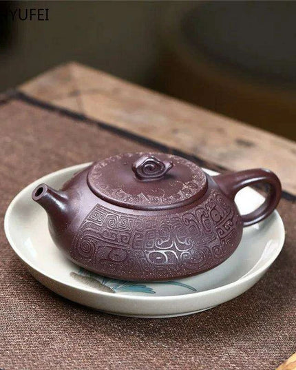 Artisan Jade Gold Sand Authentic Gourd Teapot - Exquisite 290ml Masterpiece