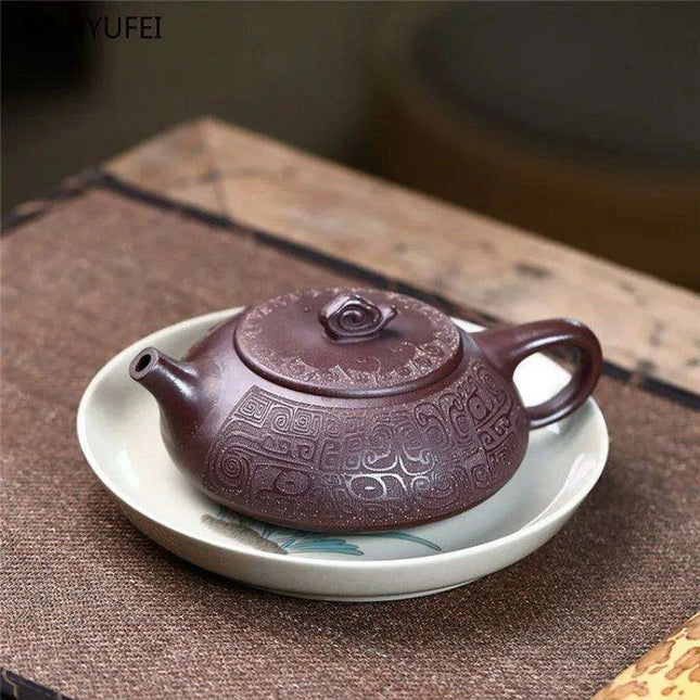 Artisan Jade Gold Sand Authentic Gourd Teapot - Exquisite 290ml Masterpiece