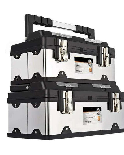 Elite Stainless Steel Toolbox with Dual Secure Storage and Innovative Security Features