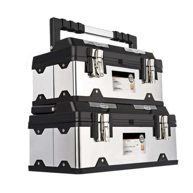 Elite Stainless Steel Toolbox with Dual Secure Storage and Innovative Security Features