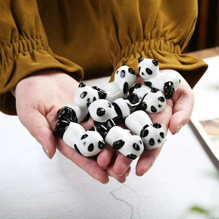 Playful Panda Ceramic Chopsticks Rest - Fun Table Decor for Asian Cuisine