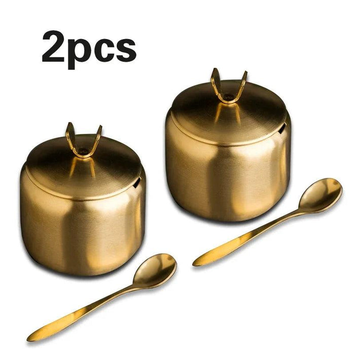 Sleek Stainless Steel Spice Organizer Set for a Contemporary Kitchen