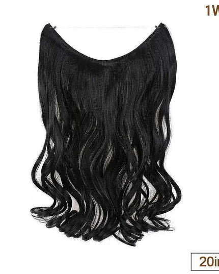 20-Inch Versatile Adjustable Invisible Wire Hair Extensions - Curly and Sleek Options