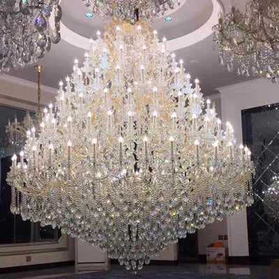Grand Multi-Tier LED Crystal Chandelier | Hotel Lobby & Villa