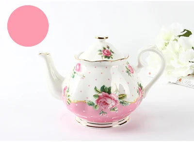 Floral Bone China Teapot - Elegant 1000ML Serving Vessel