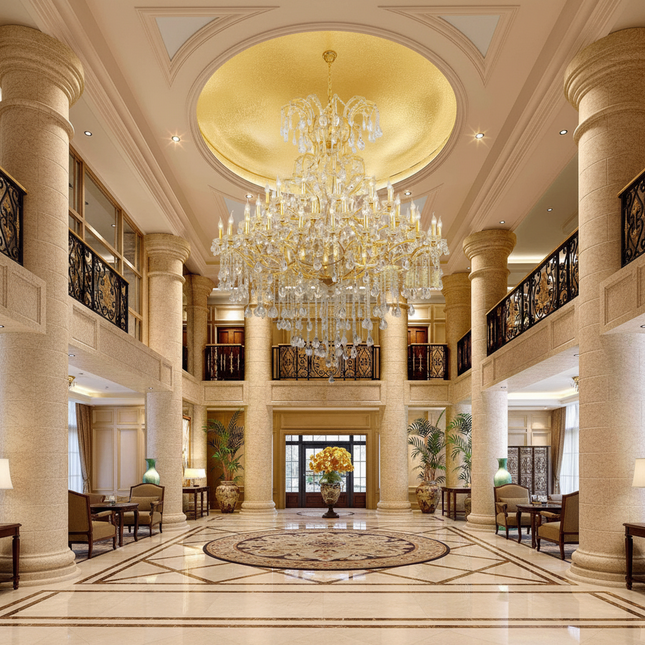 Grand Multi-Tier LED Crystal Chandelier | Hotel Lobby & Villa