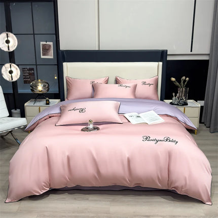 Monnom 100% Egyptian Cotton Duvet Cover Set - 3pcs, Soft & Durable