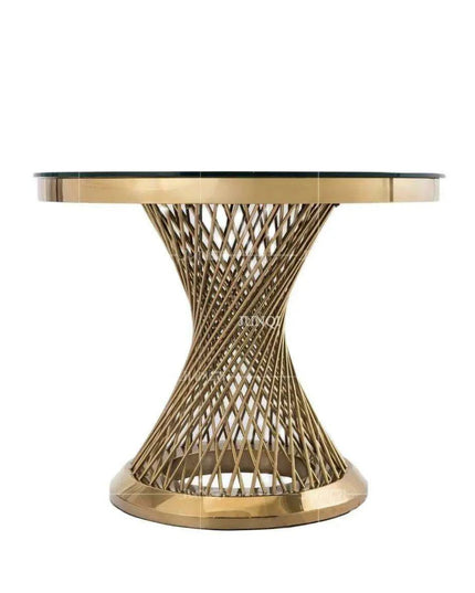 Exquisite Golden Outdoor Wedding Table Ensemble with Stylish Stainless Steel Cake Stand