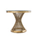 Circular Golden Wedding Outdoor Table Set with Stainless Steel Cake Stand