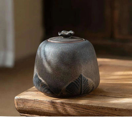 Elegant Vintage Gilt Ceramic Tea Pot - Artistic Storage Solution and Stylish Home Accent