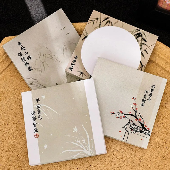 Chinese Artistry Sticky Notes Set: Elevate Your Workspace with Cultural Sophistication