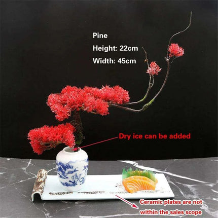 Elegant Floral Sashimi Display Set for a Luxurious Dining Experience