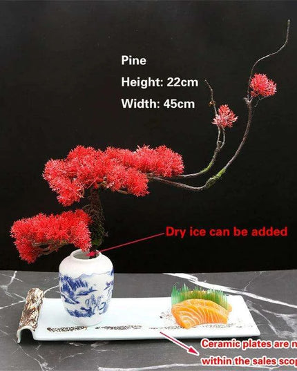 Elegant Floral Sashimi Display Set for a Luxurious Dining Experience