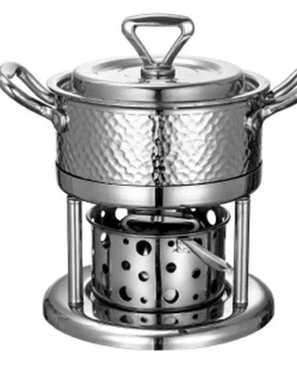 Solo Dining Stainless Steel Pot Set with Integrated Alcohol Burner