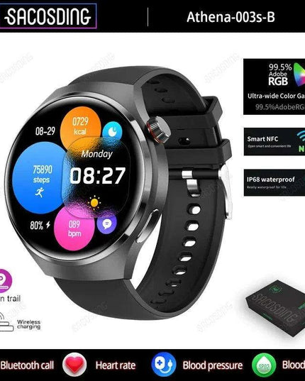 Men's Smart Watch with High-Resolution AMOLED Display and Advanced Health Tracking Features
