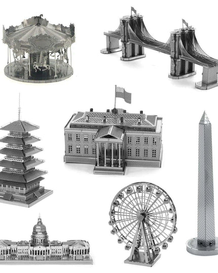 Global Landmark 3D Metal Puzzle Set: Construct and Discover Iconic Structures