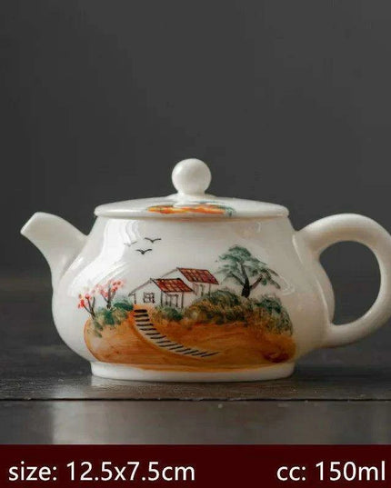 Artisan Xishi Tea Experience: Exquisite Hand-Painted Teapot Set with Premium Filter