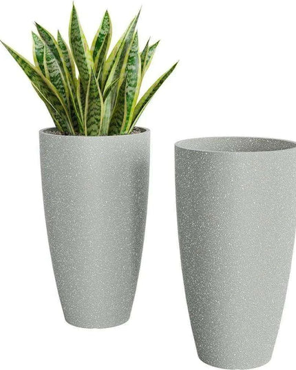 Elegant 21-Inch Planter Duo for Sophisticated Garden and Porch Aesthetics