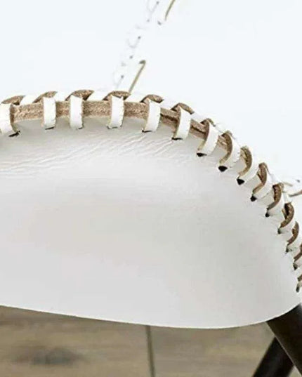 Vintage Elegance White Leather Butterfly Lounge Chair with Portable Frame