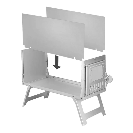 Compact Ultralight Stainless Steel Outdoor Wood Stove with Advanced Smoke Control System
