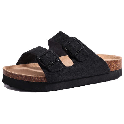 Comwarm Fashion Women's Suede Mules Slippers Men Clogs Cork Insole Sandals With Arch Support Outdoor Beach Slides Home Shoes comwarm-fashion-womens-suede-mules-slippers-men-clogs-cork-insole-sandals-with-arch-support-outdoor-beach-slides-home-shoes