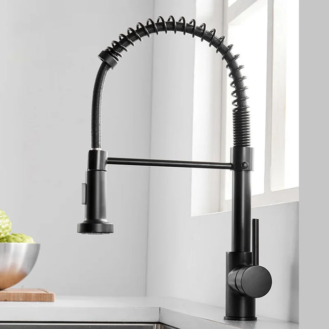 AliKopy 360° Rotating Pull-Out Kitchen Faucet - Hot & Cold Water Mixer