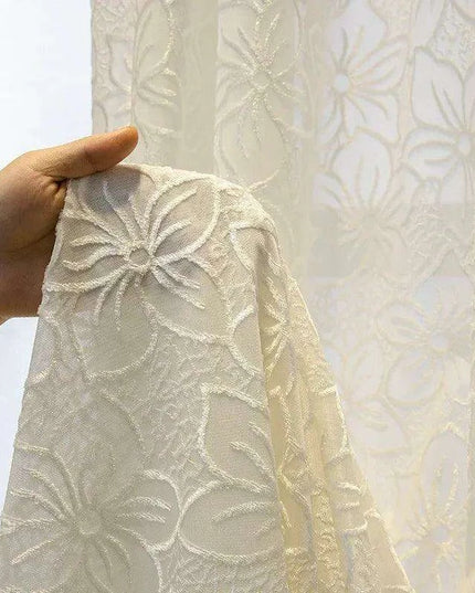 Luxurious Customizable White Tulle and Lace Window Treatments for Sophisticated Interiors