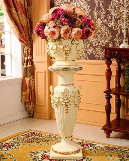 Sophisticated European-Style Ceramic Column Vase