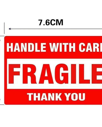 100PCS Premium Fragile Shipping Stickers - High-Visibility Handle with Care Labels