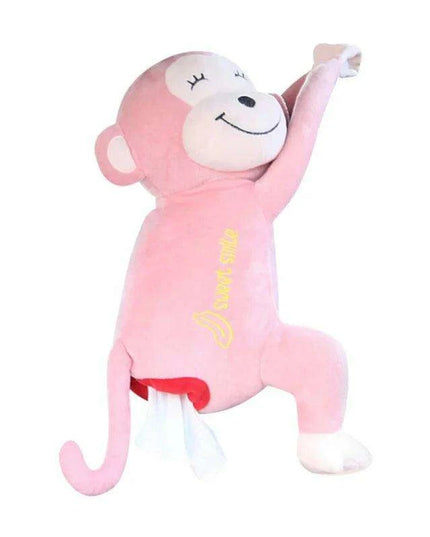Monkey and Bunny Plush Tissue Box Cover - Ideal for Car and Home
