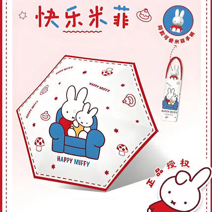 Miffy Rabbit Foldable Umbrella - Portable for Sun & Rain, Vinyl