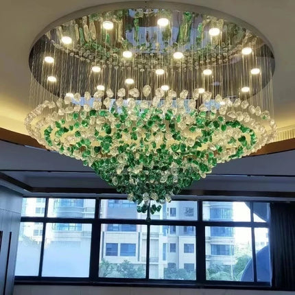 Large Modern Crystal Chandelier — Hotel Lobby & Villa Statement Piece