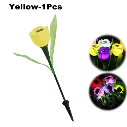 Solar LED Tulip Garden Lights — Waterproof Outdoor Pathway Decor