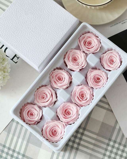 Eternal Blooms: Luxurious 10-Piece Preserved Rose Heads Collection