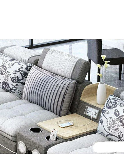 Innovative Bluetooth U-Shaped Convertible Sofa Bed with Integrated Sound System - Customize Your Ideal Hue!