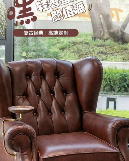 Elegant Leather Wingback Chair for Modern Living Areas