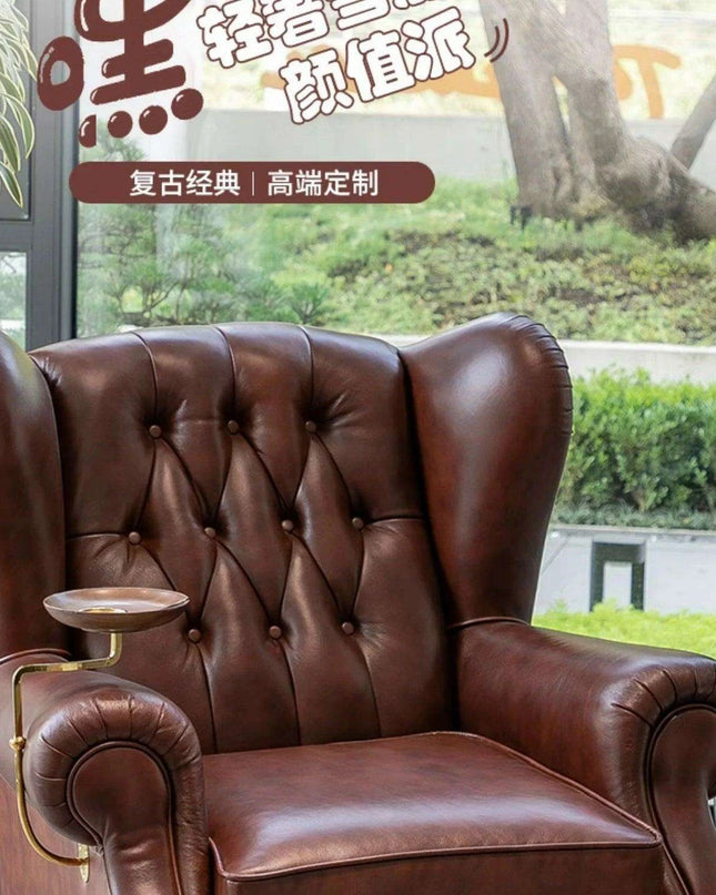 Elegant Leather Wingback Chair for Modern Living Areas